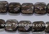 CSQ121 15*15mm facetad square grade AA natural smoky quartz beads