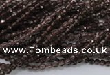CSQ128 15.5 inches 3mm faceted round grade AA natural smoky quartz beads