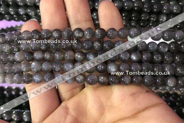 CSS315 15.5 inches 6mm round black sunstone gemstone beads