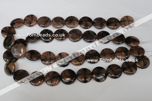 CST34 15.5 inches 20mm flat round staurolite gemstone beads wholesale