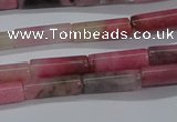 CTB346 15.5 inches 4*13mm tube pink wooden jasper beads wholesale