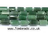 CTB948 15 inches 13*25mm - 14*19mm faceted tube green aventurine beads