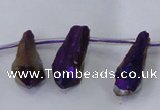 CTD1114 Top drilled 8*25mm - 10*30mm nuggets plated quartz beads