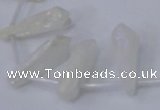 CTD1142 Top drilled 8*25mm - 10*30mm nuggets white crystal beads