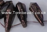 CTD1153 Top drilled 8*20mm - 10*30mm sticks plated quartz beads