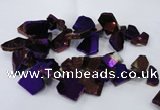 CTD1170 Top drilled 15*25mm - 30*40mm freeform plated agate beads