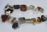 CTD1553 Top drilled 18*25mm - 30*45mm freeform agate slab beads