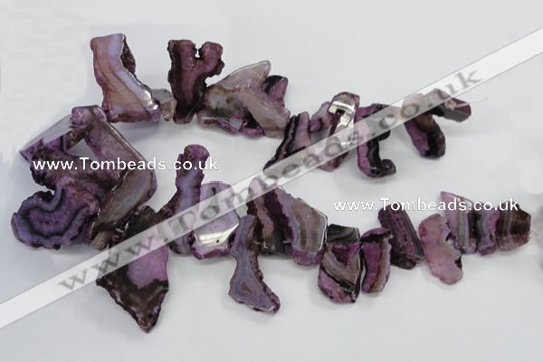 CTD1557 Top drilled 18*25mm - 30*45mm freeform blue lace agate slab beads