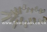 CTD1608 Top drilled 13*25mm - 15*45mm freeform plated druzy quartz beads