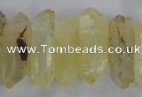 CTD1705 Top drilled 10*15mm - 15*35mm sticks dyed white crystal beads