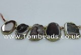 CTD1725 Top drilled 25*35mm - 25*45mm freeform Botswana agate slab beads