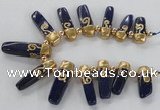 CTD1919 Top drilled 8*20mm - 10*35mm sticks lapis lazuli gemstone beads