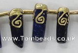 CTD1927 Top drilled 8*20mm - 10*35mm sticks lapis lazuli beads