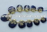 CTD1963 Top drilled 20*25mm - 25*35mm freeform lapis lazuli beads
