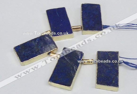 CTD1980 Top drilled 20*35mm - 20*45mm freeform lapis lazuli beads