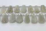 CTD2332 Top drilled 16*18mm - 20*30mm faceted freeform moonstone beads