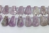 CTD2369 Top drilled 16*18mm - 20*30mm faceted freeform kunzite beads