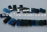 CTD2611 Top drilled 14*27mm - 16*42mm rectangle agate beads