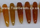 CTD2724 Top drilled 8*35mm bullet agate gemstone beads wholesale