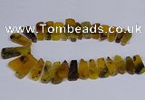 CTD2740 Top drilled 15*35mm - 18*40mm freeform agate beads