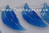 CTD2775 Top drilled 20*45mm - 25*55mm carved leaf agate beads