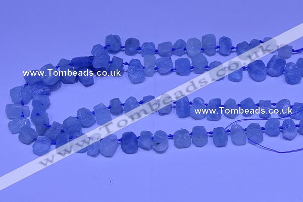 CTD3880 Top drilled 8*10mm - 10*12mm freeform aquamarine beads