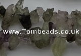 CTD413 Top drilled 4*8mm - 6*15mm nuggets green quartz beads