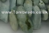 CTD422 Top drilled 10*20mm - 18*35mm nuggets aquamarine beads