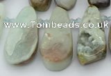 CTD490 Top drilled 10*22mm - 15*45mm freeform blue opal beads