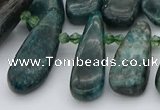CTD492 Top drilled 10*22mm - 15*45mm freeform green apatite beads