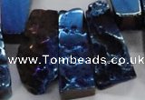 CTD747 Top drilled 15*25mm - 20*65mm freeform plated agate beads