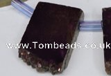 CTD757 Top drilled 15*25mm - 25*40mm freeform plated quartz beads