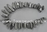 CTD922 Top drilled 15*20mm - 18*38mm wand plated quartz beads