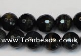 CTE1190 15.5 inches 14mm faceted round blue tiger eye beads