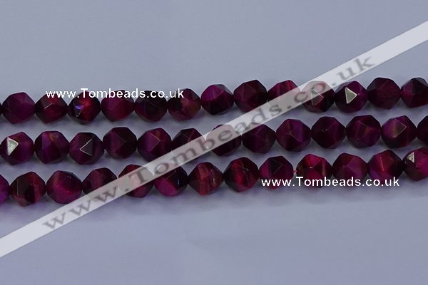 CTE1909 15.5 inches 12mm faceted nuggets red tiger eye beads