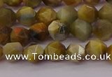 CTE1975 15.5 inches 6mm faceted nuggets golden & blue tiger eye beads