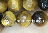 CTE2233 15.5 inches 8mm faceted round yellow tiger eye beads