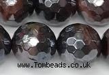 CTE2283 15 inches 12mm faceted round AB-color red tiger eye beads