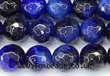 CTE2399 15 inches 6mm facted round blue tiger eye beads