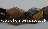 CTE335 10*18mm – 18*22mm faceted nuggets yellow tiger eye gemstone beads