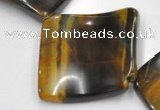 CTE38 15.5 inches 30*30mm twisted square blue tiger eye beads wholesale