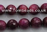CTE475 15.5 inches 14mm faceted round red tiger eye beads wholesale