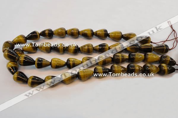 CTE608 15.5 inches 12*16mm teardrop yellow tiger eye beads wholesale