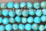 CTG1056 15.5 inches 2mm faceted round tiny turquoise beads