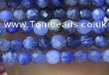 CTG1070 15.5 inches 2mm faceted round tiny sodalite beads