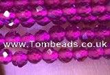 CTG1095 15.5 inches 2mm faceted round tiny quartz glass beads