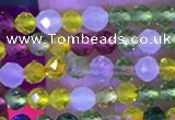 CTG1101 15.5 inches 2mm faceted round tiny quartz glass beads