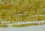 CTG121 15.5 inches 2mm round tiny yellow agate beads wholesale