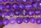CTG1624 15.5 inches 3mm faceted round tiny amethyst beads