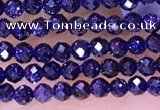 CTG1666 15.5 inches 2mm faceted round tiny blue goldstone beads
